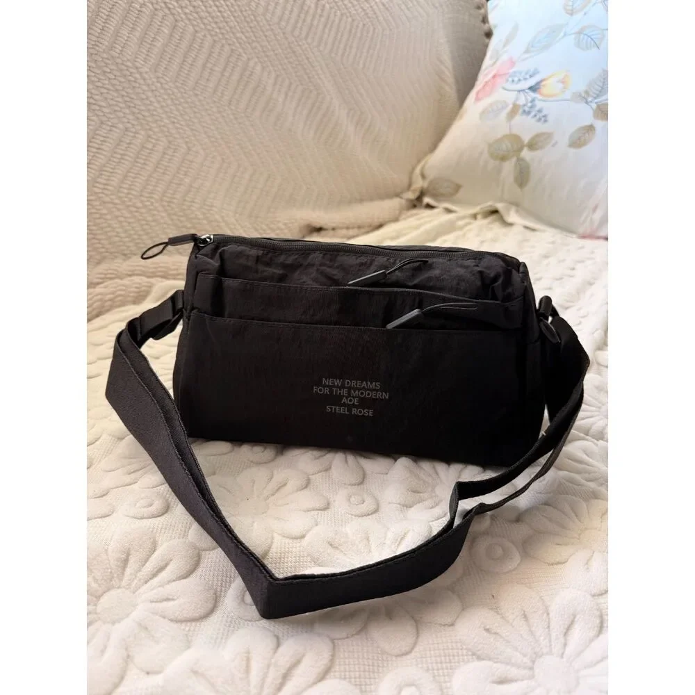 Lightweight Waterproof Nylon Toast Crossbody Bag Multi Compartments Shoulder Bag